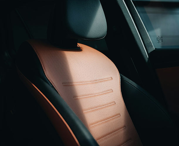 gorgeous leather seat for car. We handle manufacturing elegant leather interior OEM parts for automotive industry
